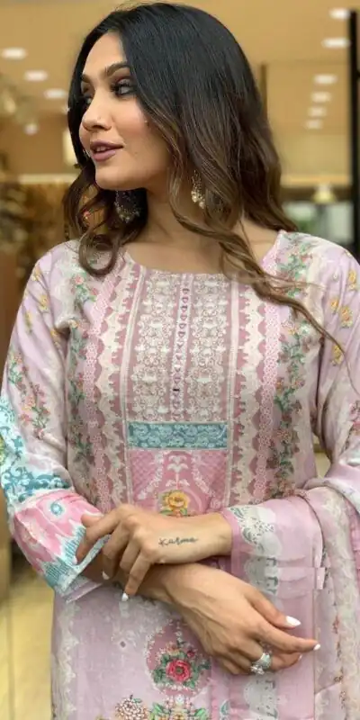 DC G22 Light Pink in Maslin Digital Print Salwar Suit . Wedding, Party, Festive, Events, Introductory Price ₹1749. Delivery 4-6 Working Days. Shop now. | Jump Suits, Straight Suits, Casual Suits, Creative suits, Designer Suits, Palazzo Suits, Party Wear Suits, Patiala Suits, Salwar suit