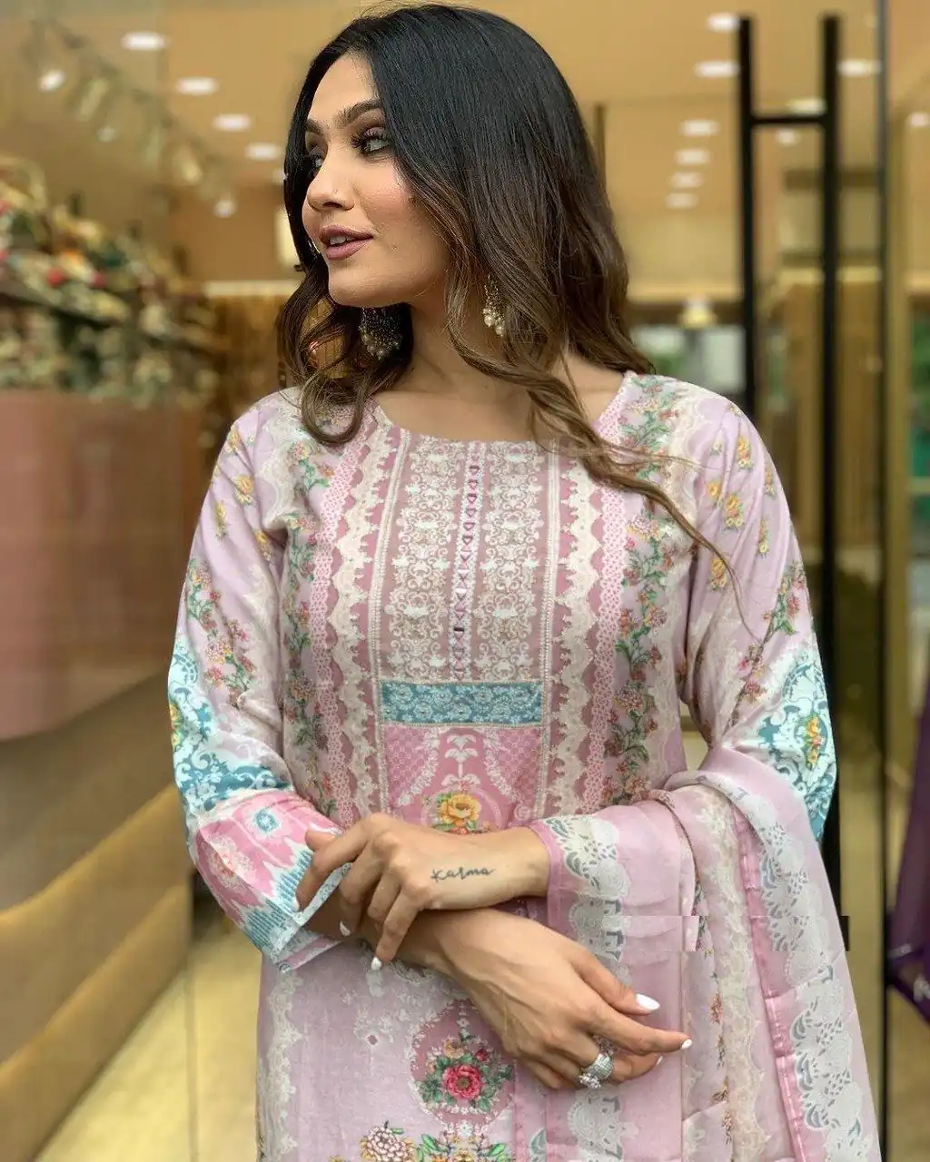 DC G22 Light Pink in Maslin Digital Print Salwar Suit . Wedding, Party, Festive, Events, Introductory Price ₹1749. Delivery 4-6 Working Days. Shop now. | Jump Suits, Straight Suits, Casual Suits, Creative suits, Designer Suits, Palazzo Suits, Party Wear Suits, Patiala Suits, Salwar suit