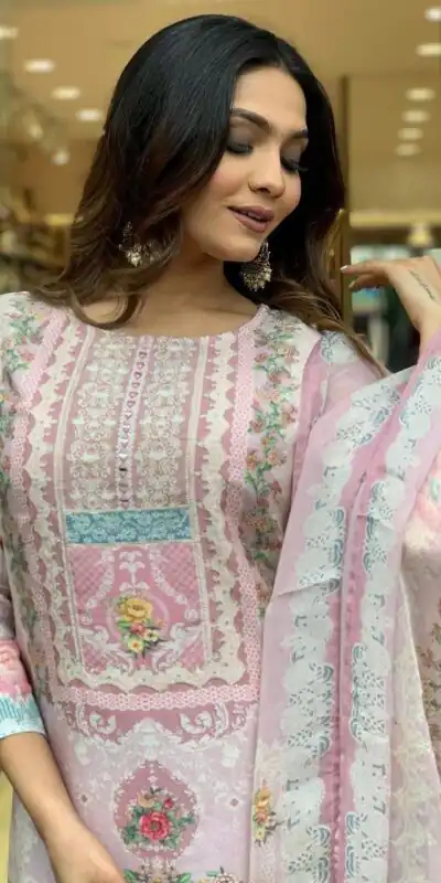 DC G22 Light Pink in Maslin Digital Print Salwar Suit . Wedding, Party, Festive, Events, Introductory Price ₹1749. Delivery 4-6 Working Days. Shop now. | Jump Suits, Straight Suits, Casual Suits, Creative suits, Designer Suits, Palazzo Suits, Party Wear Suits, Patiala Suits, Salwar suit