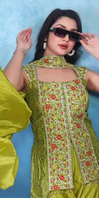 BB 16 Lime Yellow Chinon Salwar Suit Perfect for Wedding, Party, Baby Shower, Sangeet, Family Gatherings – . Grab it for ₹2099. Delivery 4-6 Wor | Jump Suits, Straight Suits, Casual Suits, Creative suits, Designer Suits, Palazzo Suits, Party Wear Suits, Patiala Suits, Salwar suit