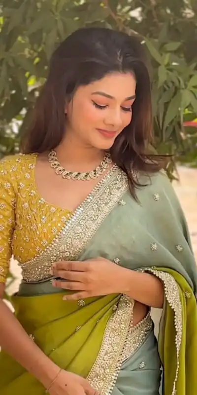 NC 5522 Mahendi Chinon Saree Perfect for Wedding, Party, Temple Visit, Durga Puja, Reception – . Get it for ₹2449. Delivery 4-6 Working Days. Shop now. | Bollywood Sarees, Creative Sarees, Designer Sarees, Embroidered Sarees, Ethnic Saree, Modern Digital sarees, Party Wear Sarees, Sarees