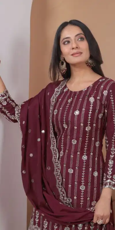 FE 126 Maroon Color Natural Crap Salwar Suit with Embroidery Work. Special Price ₹2399. Delivery 4-6 Working Days. Shop now. | Jump Suits, Straight Suits, Casual Suits, Creative suits, Designer Suits, Palazzo Suits, Party Wear Suits, Patiala Suits, Salwar suit