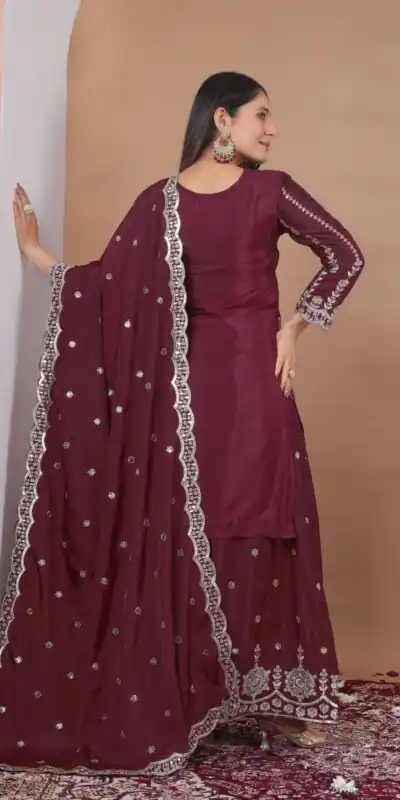 FE 126 Maroon Color Natural Crap Salwar Suit with Embroidery Work. Special Price ₹2399. Delivery 4-6 Working Days. Shop now. | Jump Suits, Straight Suits, Casual Suits, Creative suits, Designer Suits, Palazzo Suits, Party Wear Suits, Patiala Suits, Salwar suit