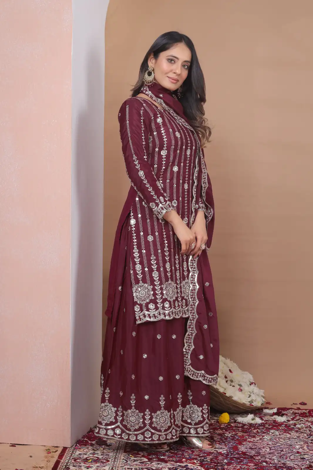 FE 126 Maroon Color Natural Crap Salwar Suit with Embroidery Work. Special Price ₹2399. Delivery 4-6 Working Days. Shop now. | Jump Suits, Straight Suits, Casual Suits, Creative suits, Designer Suits, Palazzo Suits, Party Wear Suits, Patiala Suits, Salwar suit
