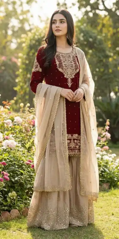 SR 1694 Maroon Organza Silk Salwar Suit with Embroidery Work & Lace Work. Exclusive Offer ₹1999. Delivery 4-6 Working Days. Shop now. | Jump Suits, Straight Suits, Casual Suits, Creative suits, Designer Suits, Palazzo Suits, Party Wear Suits, Patiala Suits, Salwar suit