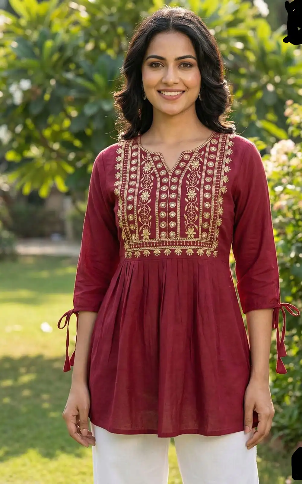 INLI Charmi vol 5 Maroon Rayon Thread Work Kurti . Wedding, Party, Festive, Events Affordable Price ₹1349. Delivery 4-6 Working Days. Shop now. | Bollywood Kurti, Creative Kurtis, Designer Kurti, Kurti, Party Wear Kurti, Selfie Kurti