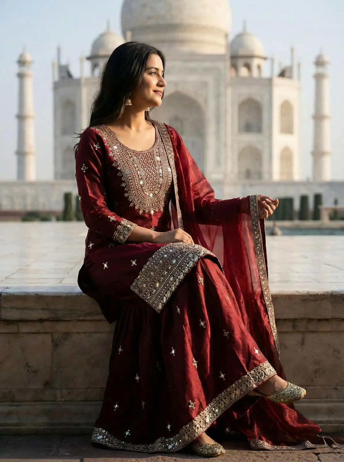 ZSR 3160 Maroon Zimmy Silk Salwar Suit with Embroidery Work & Mirror Work. Grab it for ₹2399. Delivery 4-6 Working Days. Shop now. | Jump Suits, Straight Suits, Casual Suits, Creative suits, Designer Suits, Palazzo Suits, Party Wear Suits, Patiala Suits, Salwar suit