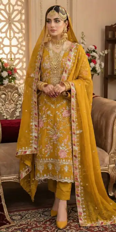 SRK 5321 Mustered Crunchy Silk Salwar Suit Perfect for Wedding, Party, Eid, Sangeet, Cultural Events – . Exclusive Offer ₹2499. Delivery 4-6 Working Days. | Jump Suits, Straight Suits, Casual Suits, Creative suits, Designer Suits, Palazzo Suits, Party Wear Suits, Patiala Suits, Salwar suit