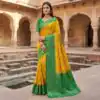 MB 6088 Mustered Color Lace Work & Zari Work Sareein Pochampalli Silk. Best Price ₹2049. Delivery 4-6 Working Days. Shop now. | Bollywood Sarees, Creative Sarees, Designer Sarees, Embroidered Sarees, Ethnic Saree, Modern Digital sarees, Party Wear Sarees, Sarees