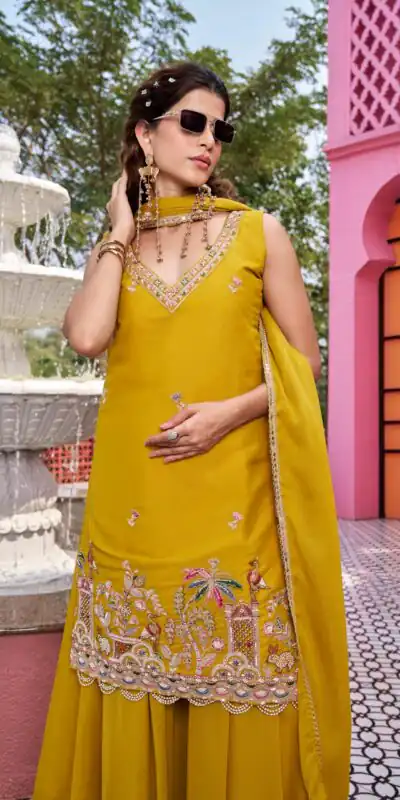 Ram 156 Mustered Star Georgette Salwar Suit with Embroidery Work. Available at ₹2649 only. Delivery 4-6 Working Days. Shop now. | Jump Suits, Straight Suits, Casual Suits, Creative suits, Designer Suits, Palazzo Suits, Party Wear Suits, Patiala Suits, Salwar suit