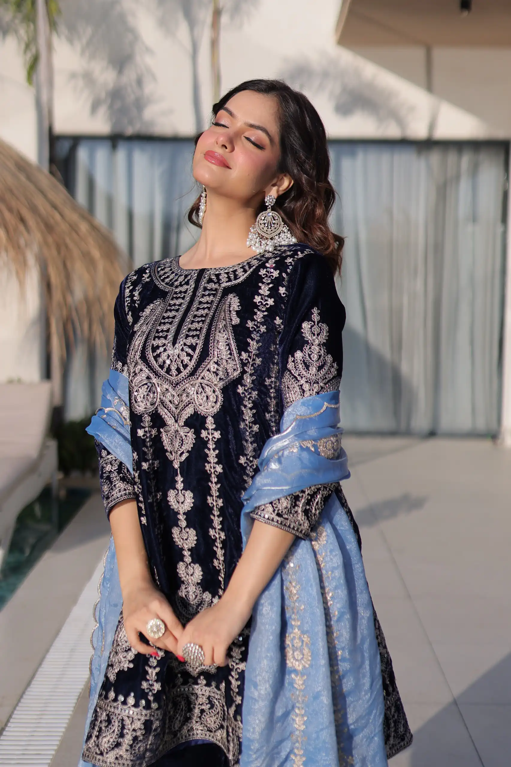 KA 1228 Navy Blue 9000 Velvet Salwar Suit Perfect for Wedding, Party, Diwali, Holi, Traditional Day – . Get it for ₹3049. Delivery 4-6 Working Days. Shop | Jump Suits, Straight Suits, Tops & Bottoms, Track Suits, Trendy Wear, Casual Suits, Creative suits, Designer Suits, Palazzo Suits, Party Wear Suits, Patiala Suits, Salwar suit