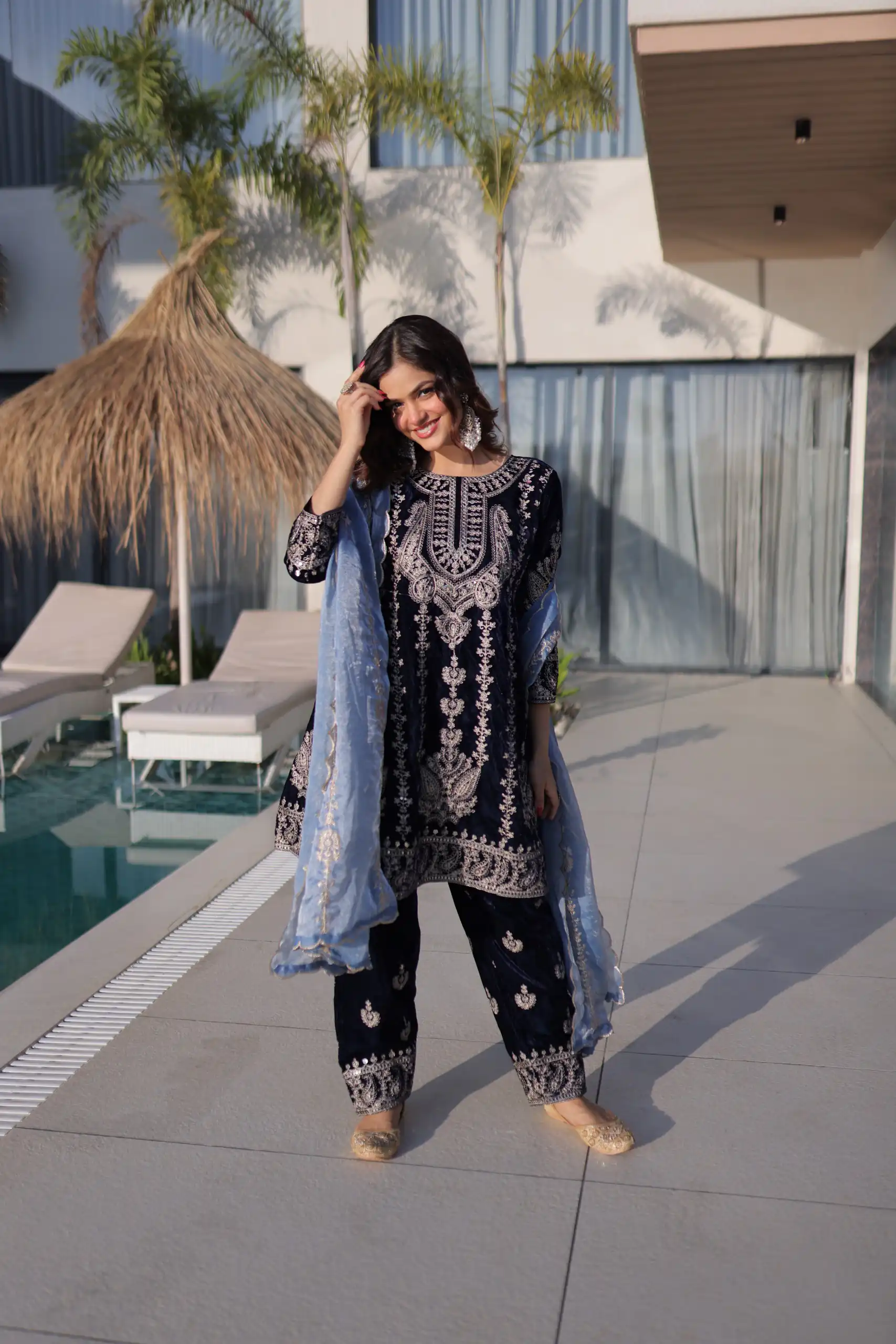 KA 1228 Navy Blue 9000 Velvet Salwar Suit Perfect for Wedding, Party, Diwali, Holi, Traditional Day – . Get it for ₹3049. Delivery 4-6 Working Days. Shop | Jump Suits, Straight Suits, Tops & Bottoms, Track Suits, Trendy Wear, Casual Suits, Creative suits, Designer Suits, Palazzo Suits, Party Wear Suits, Patiala Suits, Salwar suit