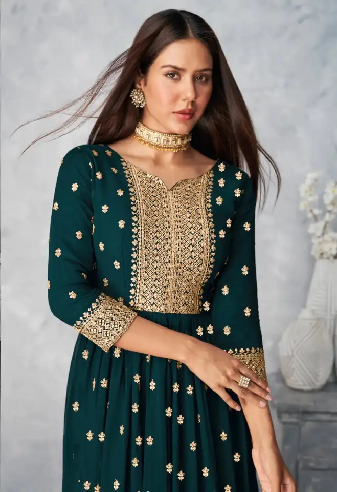 DS A 8584 Navy Blue Color Georgette Salwar Suit with Embroidery Work. Special Price ₹1899. Delivery 4-6 Working Days. Shop now. | Jump Suits, Straight Suits, Casual Suits, Creative suits, Designer Suits, Palazzo Suits, Party Wear Suits, Patiala Suits, Salwar suit