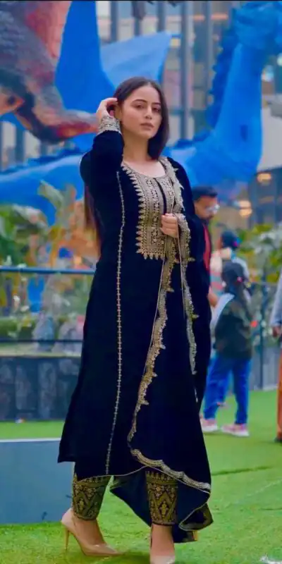 AD 089 Navy Blue Viscose Velvet Salwar Suit with Embroidery Work. Affordable Price ₹1999. Delivery 4-6 Working Days. Shop now. | Jump Suits, Straight Suits, Casual Suits, Creative suits, Designer Suits, Palazzo Suits, Party Wear Suits, Patiala Suits, Salwar suit