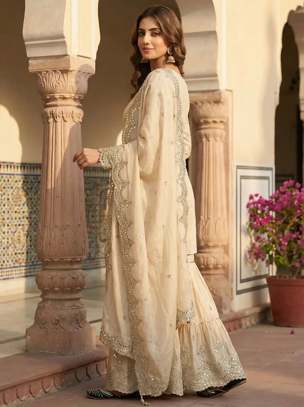 MF 459 Off White Chinon Silk Sequence Work Salwar Suit. Online Affordable Price ₹2549. Delivery 4-6 Working Days. Shop now. | Jump Suits, Straight Suits, Casual Suits, Creative suits, Designer Suits, Palazzo Suits, Party Wear Suits, Patiala Suits, Salwar suit