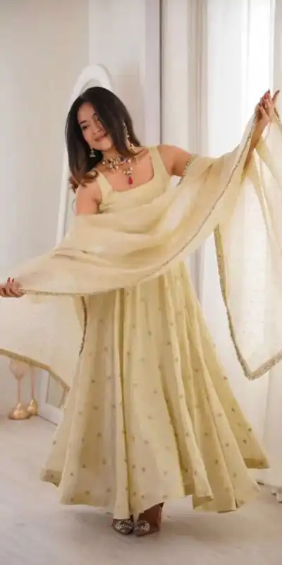 SRK 5325 Off White in Cosmos Embroidery Work & Lace Work Salwar Suit Gold. Available at ₹2099 only. Delivery 4-6 Working Days. Shop now. | Jump Suits, Straight Suits, Casual Suits, Creative suits, Designer Suits, Palazzo Suits, Party Wear Suits, Patiala Suits, Salwar suit