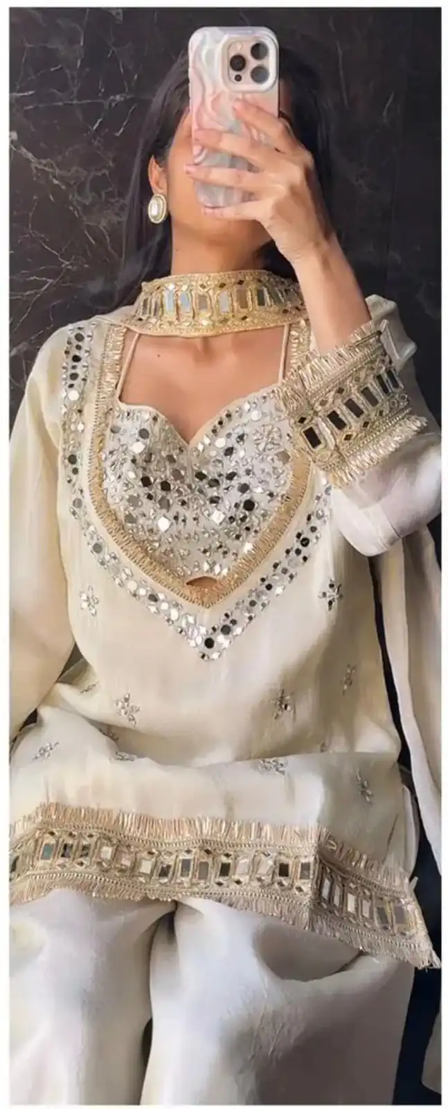 SRK 5326 Off White Fendy Silk Salwar Suit with Mirror Work & Lace Work. Affordable Price ₹2399. Delivery 4-6 Working Days. Shop now. | Jump Suits, Straight Suits, Casual Suits, Creative suits, Designer Suits, Palazzo Suits, Party Wear Suits, Patiala Suits, Salwar suit