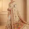MS 547 Off White with Lace Work & Zari Work. Soft Pashmina Saree Exclusive Offer ₹2999. Delivery 4-6 Working Days. Shop now. | Bollywood Sarees, Creative Sarees, Designer Sarees, Embroidered Sarees, Ethnic Saree, Modern Digital sarees, Party Wear Sarees, Sarees