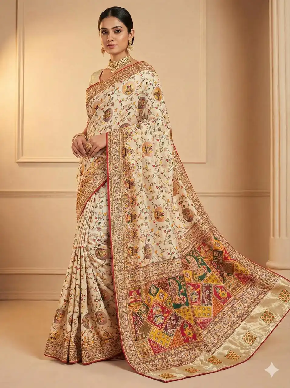 MS 547 Off White with Lace Work & Zari Work. Soft Pashmina Saree Exclusive Offer ₹2999. Delivery 4-6 Working Days. Shop now. | Bollywood Sarees, Creative Sarees, Designer Sarees, Embroidered Sarees, Ethnic Saree, Modern Digital sarees, Party Wear Sarees, Sarees