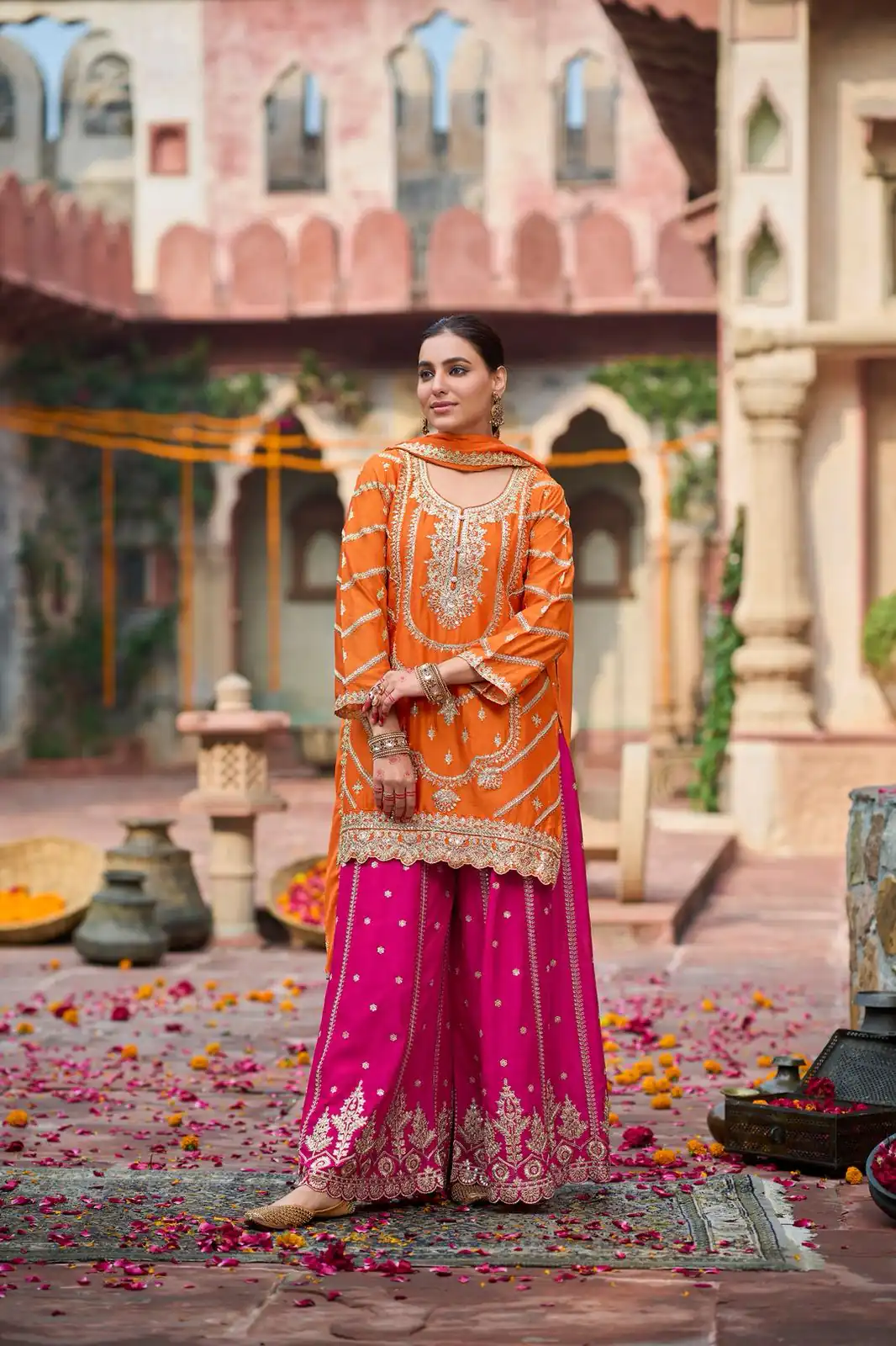 RTC 5969 Orange Chinon silk Salwar Suit Perfect for Wedding, Party, Family Gatherings, Karwa Chauth, Bridal Wear – . Available at ₹2149 only. Deliver | Jump Suits, Straight Suits, Casual Suits, Creative suits, Designer Suits, Palazzo Suits, Party Wear Suits, Patiala Suits, Salwar suit
