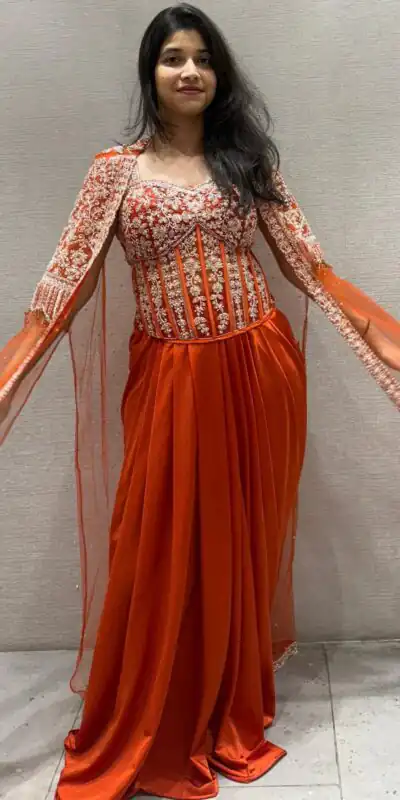 BB 45 Orange in Net Silk Sequins Work & Embroidery Work Dhoti Suit . Now at just ₹2399. Delivery 4-6 Working Days. Shop now. | Jump Suits, Straight Suits, Casual Suits, Creative suits, Designer Suits, Palazzo Suits, Party Wear Suits, Patiala Suits, Salwar suit