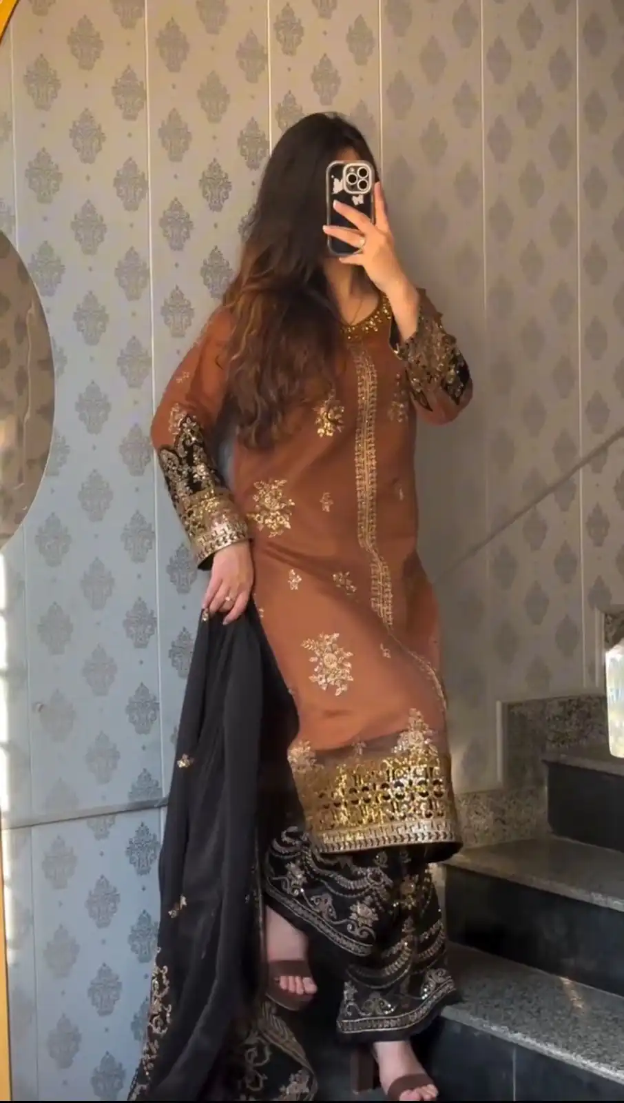 ST 1161 Orange Nylon Twil Net Salwar Suit with Embroidery Work. Available at ₹2149 only. Delivery 4-6 Working Days. Shop now. | Jump Suits, Straight Suits, Casual Suits, Creative suits, Designer Suits, Palazzo Suits, Party Wear Suits, Patiala Suits, Salwar suit