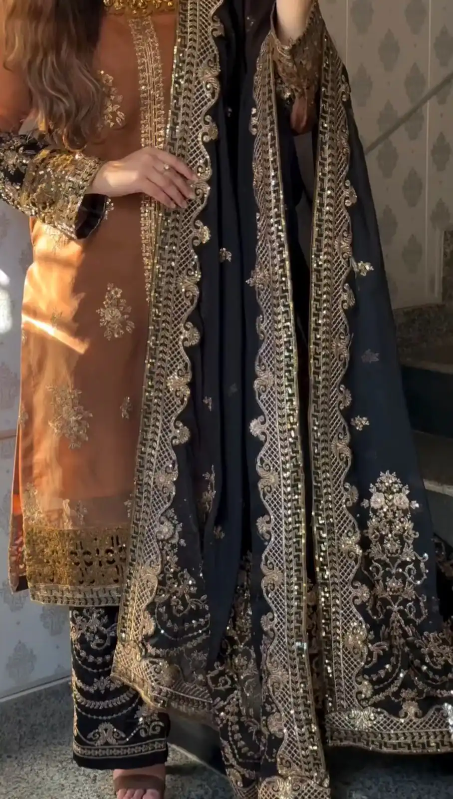 ST 1161 Orange Nylon Twil Net Salwar Suit with Embroidery Work. Available at ₹2149 only. Delivery 4-6 Working Days. Shop now. | Jump Suits, Straight Suits, Casual Suits, Creative suits, Designer Suits, Palazzo Suits, Party Wear Suits, Patiala Suits, Salwar suit