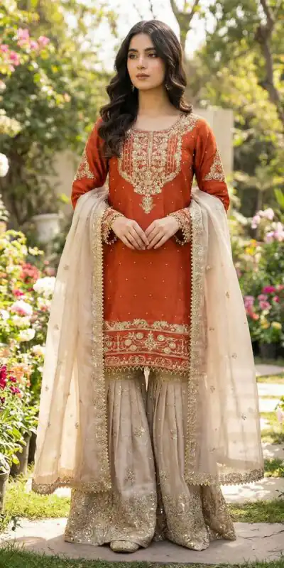SR 1694 Orange Organza Silk Salwar Suit with Embroidery Work & Lace Work. Exclusive Offer ₹1999. Delivery 4-6 Working Days. Shop now. | Jump Suits, Straight Suits, Casual Suits, Creative suits, Designer Suits, Palazzo Suits, Party Wear Suits, Patiala Suits, Salwar suit