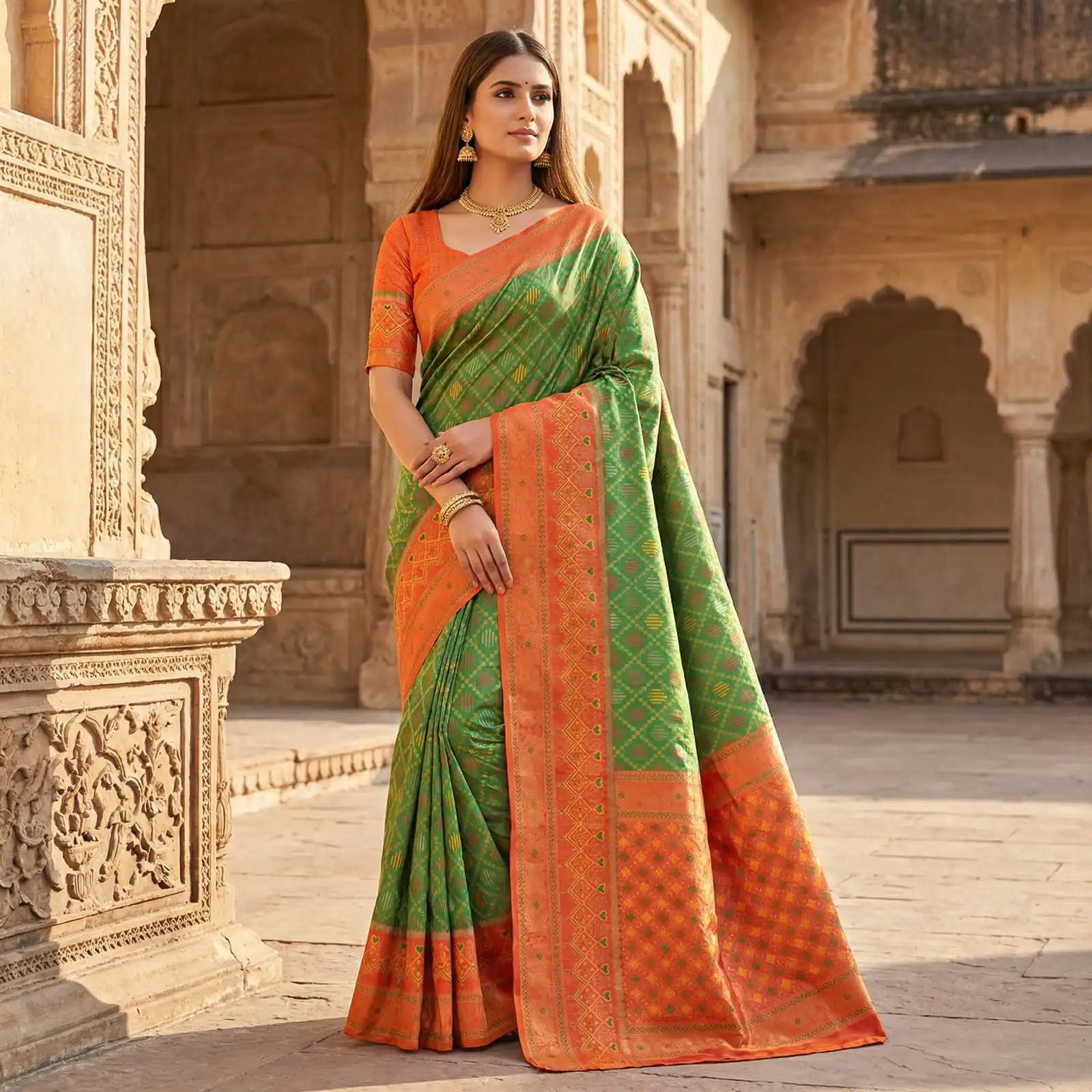MB 6088 Parrot Green Color Lace Work & Zari Work Sareein Pochampalli Silk. Best Price ₹2049. Delivery 4-6 Working Days. Shop now. | Bollywood Sarees, Creative Sarees, Designer Sarees, Embroidered Sarees, Ethnic Saree, Modern Digital sarees, Party Wear Sarees, Sarees