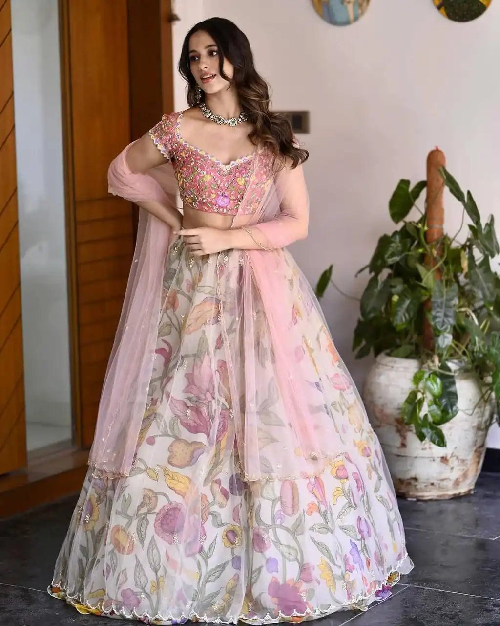 BB 26 Peach Chinon Silk Lehenga Choli with Sequins Work & Embroidery Work. Available at ₹2999 only. Delivery 4-6 Working Days. Shop now. | Bollywood Lehenga, Creative Lehenga, Designer Lehenga, Embroidered Lehenga, Lehenga, Party Wear Lehenga