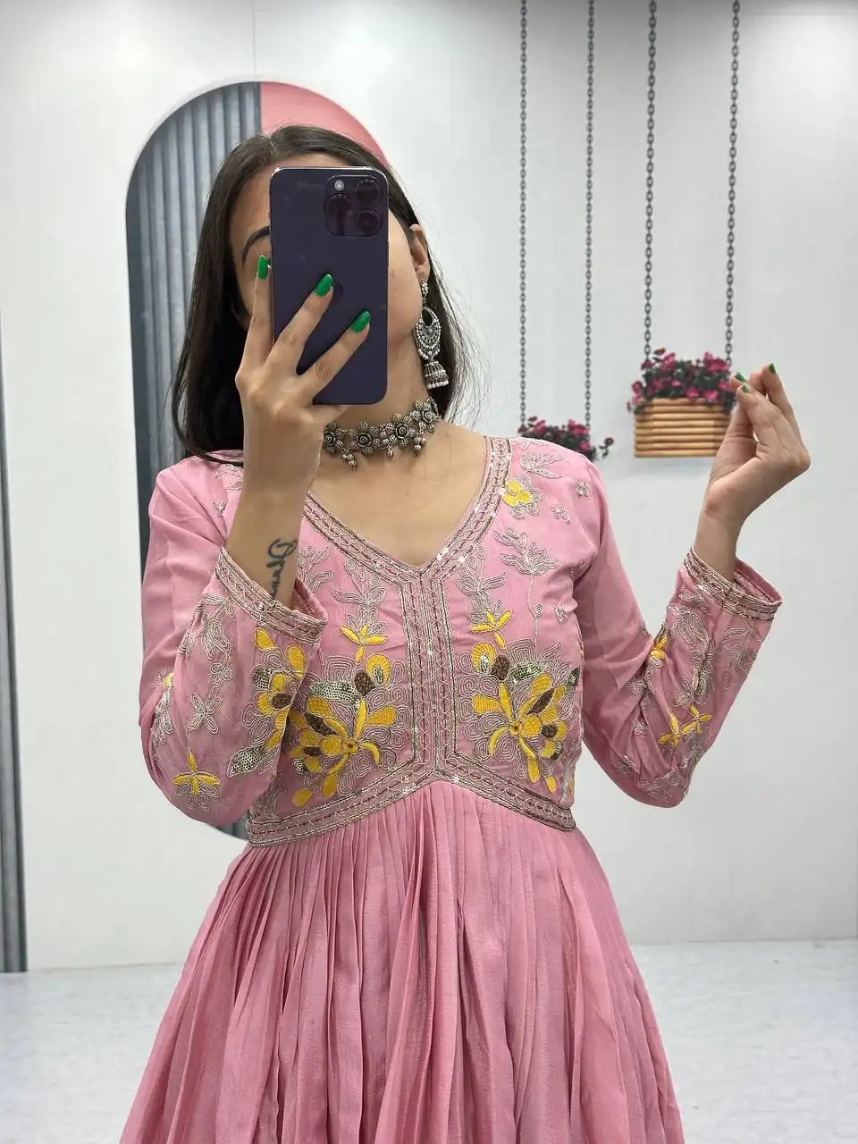 PC 542 Peach Color Chinon Gown with Thread & Embroidery Work. Available at ₹1749 only. Delivery 4-6 Working Days. Shop now. | Bollywood Gowns, Creative Gowns, Designer Gowns, Embroidered Gowns, Gowns, Party Wear Gowns