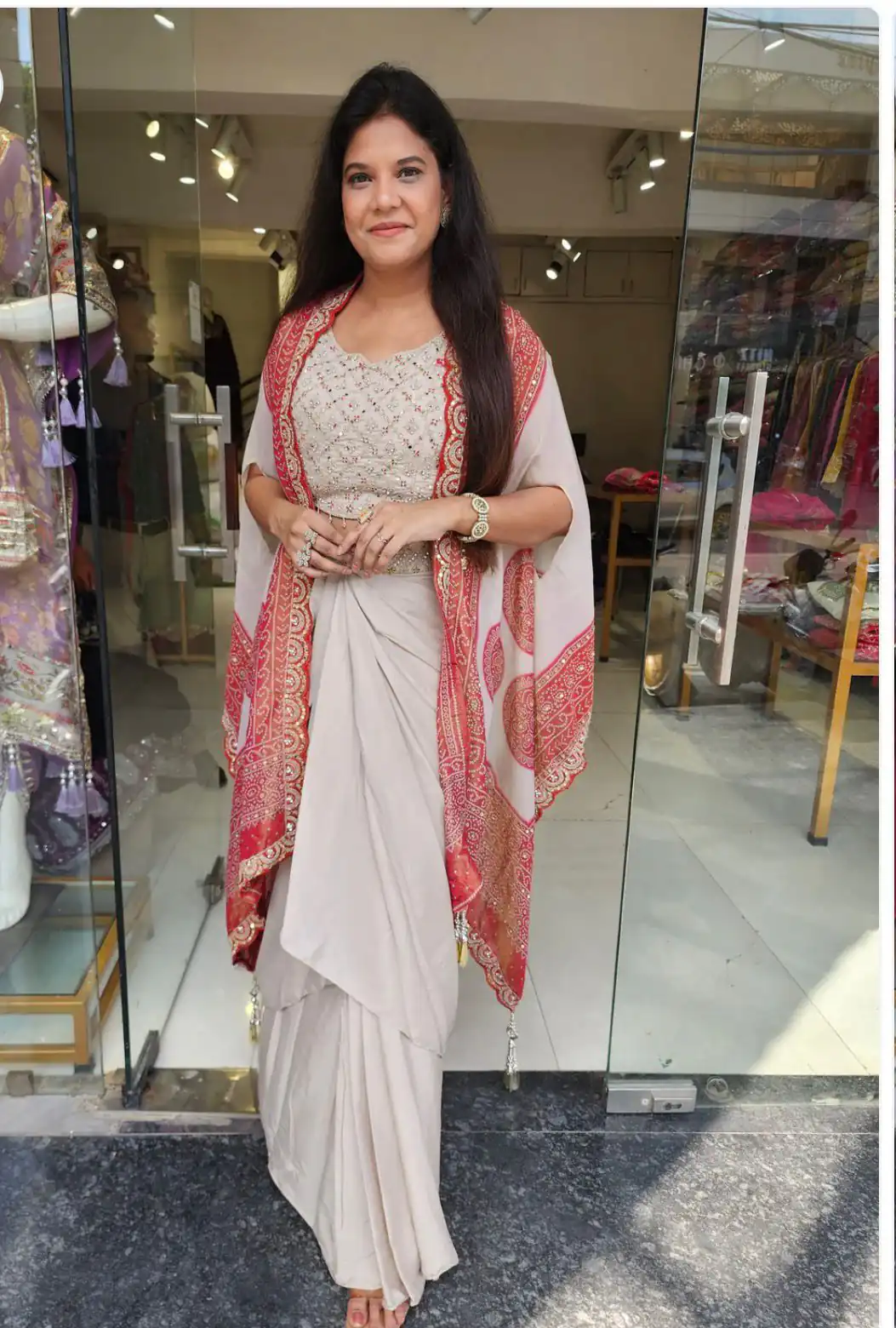 BB 53 Peach Crap Silk Dhoti Suit. Perfect for Wedding, Party, Anniversary, Holi, Temple Visit – Available at ₹2599 only. Delivery 4-6 Working Days. | Jump Suits, Straight Suits, Casual Suits, Creative suits, Designer Suits, Palazzo Suits, Party Wear Suits, Patiala Suits, Salwar suit