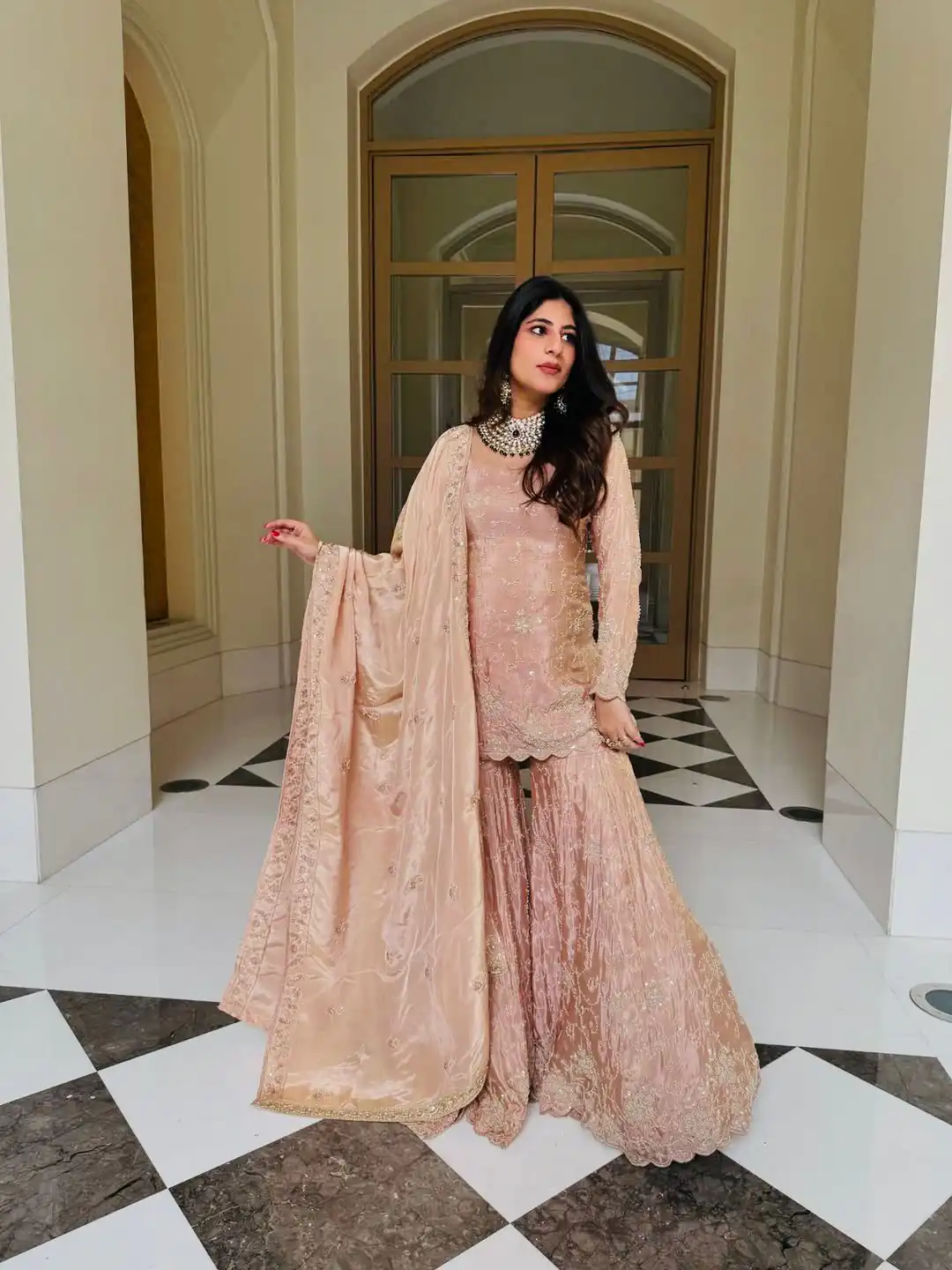 NSR 1704 Peach Color Simar Silk Salwar Suit with Embroidery Work. Now at just ₹2399. Delivery 4-6 Working Days. Shop now. | Jump Suits, Straight Suits, Casual Suits, Creative suits, Designer Suits, Palazzo Suits, Party Wear Suits, Patiala Suits, Salwar suit