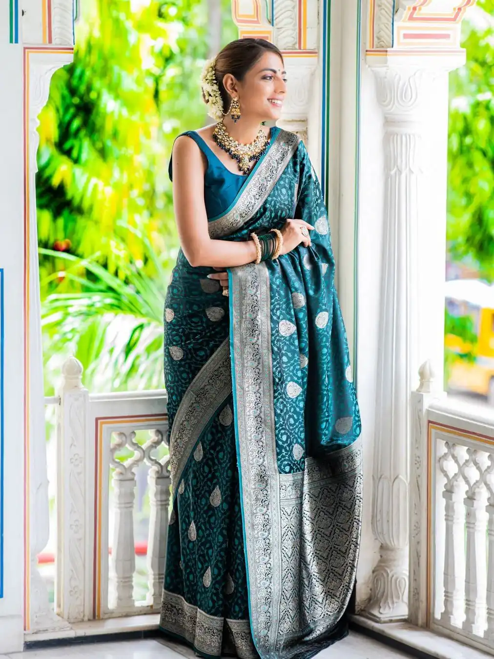 KPR 252 Peacock Blue in Soft Lichi Silk Lace Work & Lace Border Saree. Affordable Price ₹1449. Delivery 4-6 Working Days. Shop now. | Bollywood Sarees, Creative Sarees, Designer Sarees, Embroidered Sarees, Ethnic Saree, Modern Digital sarees, Party Wear Sarees, Sarees