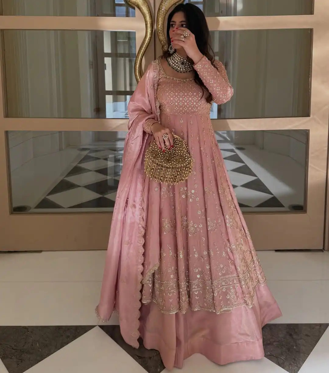 VLM 323 Pink Chinon Silk Lehenga Choli with Lace Work & Embroidery Work. Introductory Price ₹2449. Delivery 4-6 Working Days. Shop now. | Bollywood Lehenga, Creative Lehenga, Designer Lehenga, Embroidered Lehenga, Lehenga, Party Wear Lehenga