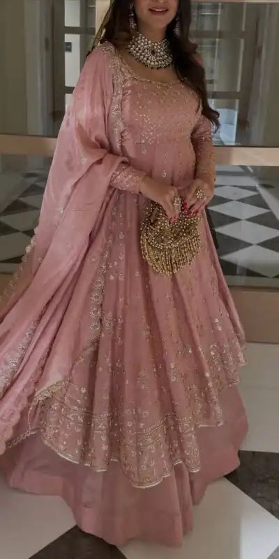 VLM 323 Pink Chinon Silk Lehenga Choli with Lace Work & Embroidery Work. Introductory Price ₹2449. Delivery 4-6 Working Days. Shop now. | Bollywood Lehenga, Creative Lehenga, Designer Lehenga, Embroidered Lehenga, Lehenga, Party Wear Lehenga
