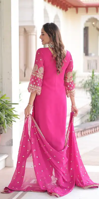 KA 1219 Pink Faux Blooming Salwar SuitPerfect for Wedding, Party, Pongal, Baisakhi, Housewarming – . Now at just ₹2149. Delivery 4-6 Working Days. | Jump Suits, Straight Suits, Casual Suits, Creative suits, Designer Suits, Palazzo Suits, Party Wear Suits, Patiala Suits, Salwar suit