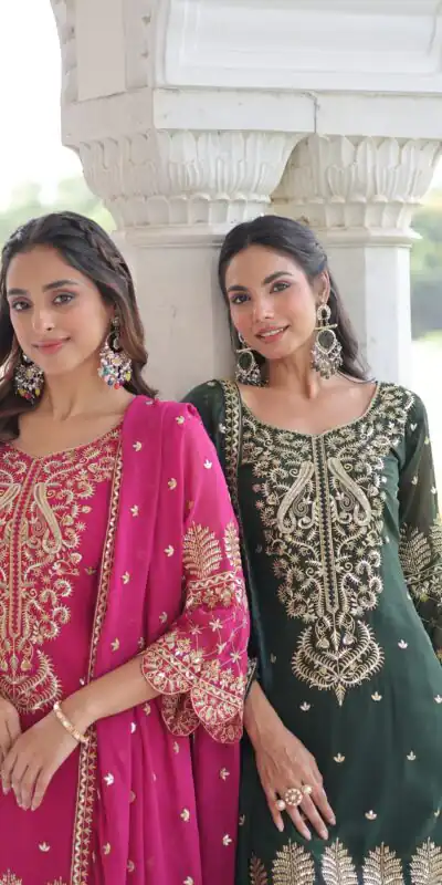 KA 1219 Pink Faux Blooming Salwar SuitPerfect for Wedding, Party, Pongal, Baisakhi, Housewarming – . Now at just ₹2149. Delivery 4-6 Working Days. | Jump Suits, Straight Suits, Casual Suits, Creative suits, Designer Suits, Palazzo Suits, Party Wear Suits, Patiala Suits, Salwar suit