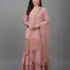 ZF 250 Pink Color Faux Georgette Embroidery Sequence Work Sharara Suit Wedding, Party, Festive, Events Etc. Expected Delivery 4-6 Working Days @2099/- | Jump Suits, Straight Suits, Casual Suits, Creative suits, Designer Suits, Palazzo Suits, Party Wear Suits, Patiala Suits, Salwar suit