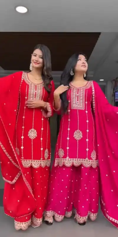 KD 1560 Pink Color Faux Georgette Salwar Suit with Thread Embroidery. Special Price ₹2049. Delivery 4-6 Working Days. Shop now. | Jump Suits, Straight Suits, Tops & Bottoms, Track Suits, Trendy Wear, Casual Suits, Creative suits, Designer Suits, Palazzo Suits, Party Wear Suits, Patiala Suits, Salwar suit