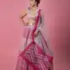 Pink Glossy Silk Embroidery Work Lehenga Choli