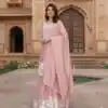 BE 442 Pink Organza Silk Salwar Suit with Embroidery Work & Cowrie Work. Grab it for ₹2049. Delivery 4-6 Working Days. Shop now. | Jump Suits, Straight Suits, Casual Suits, Creative suits, Designer Suits, Palazzo Suits, Party Wear Suits, Patiala Suits, Salwar suit