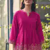 INLI Adaa 7.0 Pink in Rayon Cut Work & Embroidery Work Kurti . Introductory Price ₹1349. Delivery 4-6 Working Days. Shop now. | Bollywood Kurti, Creative Kurtis, Designer Kurti, Kurti, Party Wear Kurti, Selfie Kurti