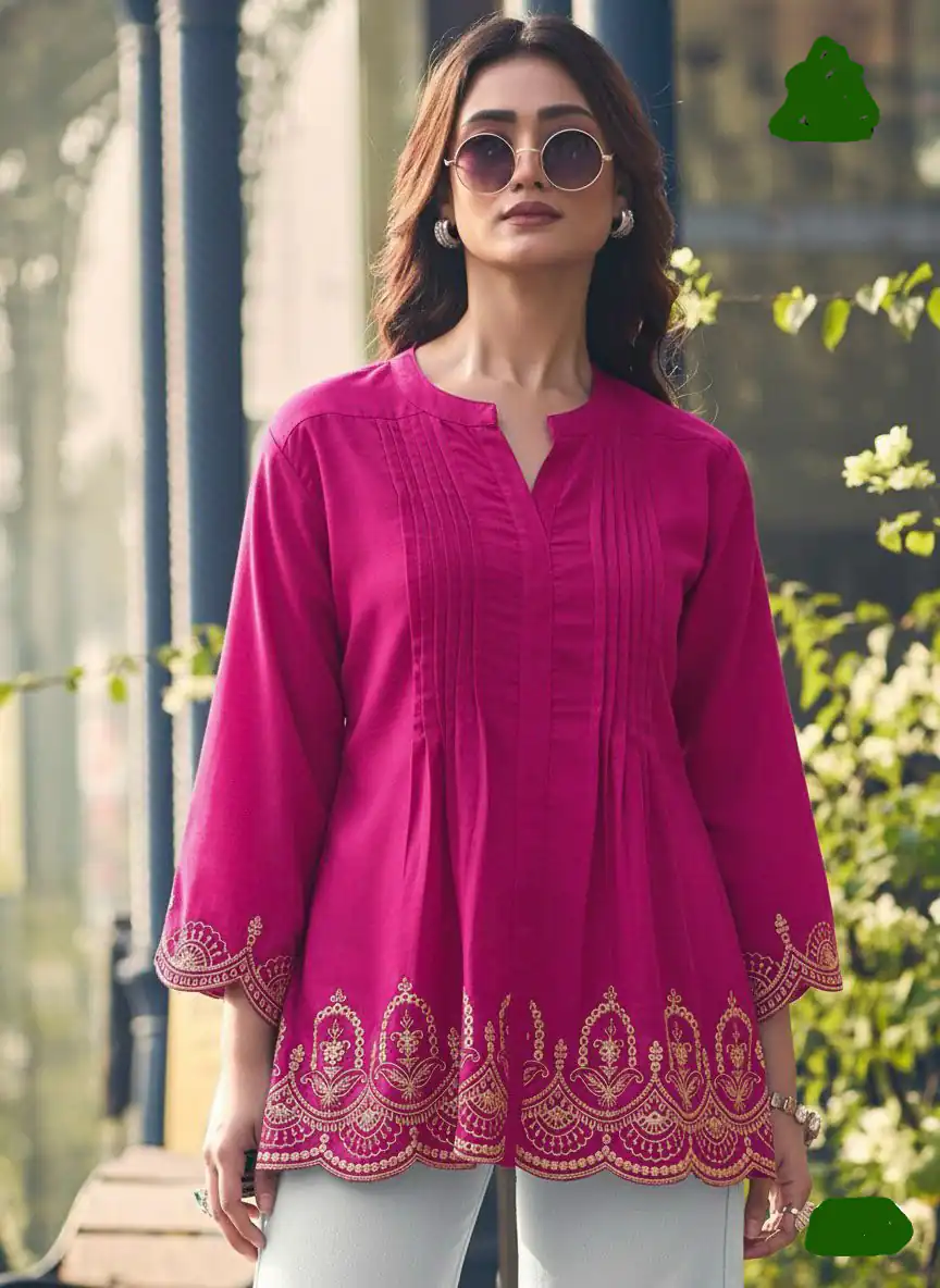 INLI Adaa 7.0 Pink in Rayon Cut Work & Embroidery Work Kurti . Introductory Price ₹1349. Delivery 4-6 Working Days. Shop now. | Bollywood Kurti, Creative Kurtis, Designer Kurti, Kurti, Party Wear Kurti, Selfie Kurti