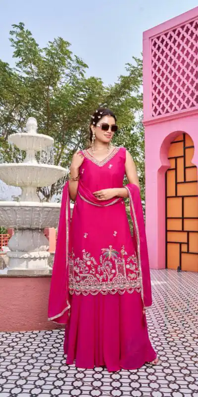 Ram 156 Pink Star Georgette Salwar Suit with Embroidery Work. Available at ₹2649 only. Delivery 4-6 Working Days. Shop now. | Jump Suits, Straight Suits, Casual Suits, Creative suits, Designer Suits, Palazzo Suits, Party Wear Suits, Patiala Suits, Salwar suit