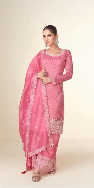 FC ISHITAA Pink Color in Tissue Crush Embroidery Work Salwar Suit . Festive Deal ₹3299. Delivery 4-6 Working Days. Shop now. | Jump Suits, Straight Suits, Casual Suits, Creative suits, Designer Suits, Palazzo Suits, Party Wear Suits, Patiala Suits, Salwar suit