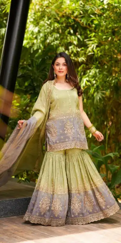 BB 47 Pista Chinon Salwar Suit with Embroidery Work. Wedding, Party, Festive, Events, Exclusive Offer ₹2599. Delivery 4-6 Working Days. Shop now. | Jump Suits, Straight Suits, Casual Suits, Creative suits, Designer Suits, Palazzo Suits, Party Wear Suits, Patiala Suits, Salwar suit