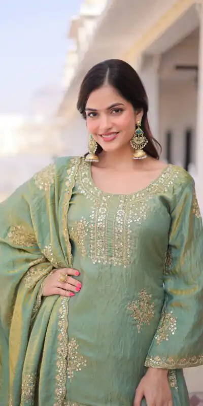 KA 1229 Pista Fendi Crush Salwar Suit Perfect for Wedding, Party, Onam, Temple Visit, Traditional Day – . Best Price ₹2399. Delivery 4-6 Working Days. | Jump Suits, Straight Suits, Casual Suits, Creative suits, Designer Suits, Palazzo Suits, Party Wear Suits, Patiala Suits, Salwar suit