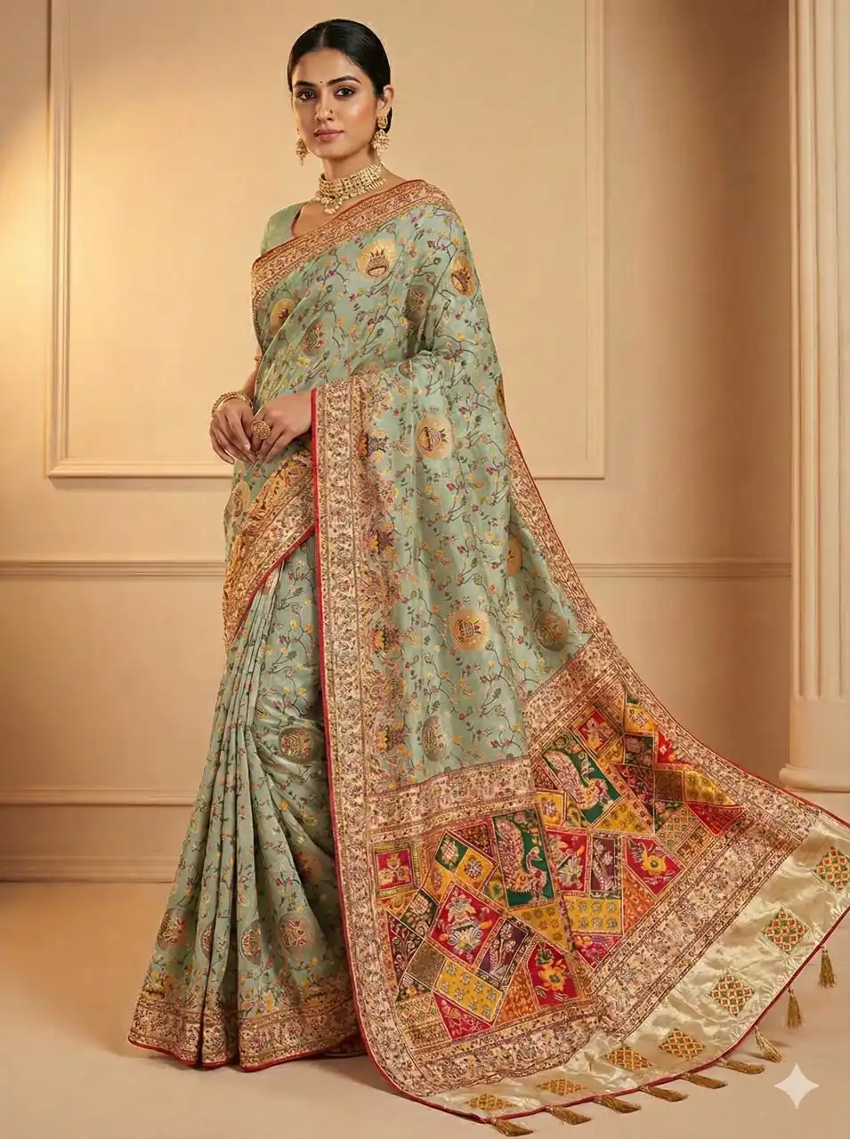 MS 547 Pista Color with Lace Work & Zari Work. Soft Pashmina Saree Exclusive Offer ₹2999. Delivery 4-6 Working Days. Shop now. | Bollywood Sarees, Creative Sarees, Designer Sarees, Embroidered Sarees, Ethnic Saree, Modern Digital sarees, Party Wear Sarees, Sarees