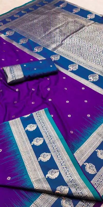 MB 188 Purple in Banarasi Silk Zari Work & Lace Work Saree .Wedding, Party, Festive, Events, Now at just ₹2049. Delivery 4-6 Working Days. Shop now. | Bollywood Sarees, Creative Sarees, Designer Sarees, Embroidered Sarees, Ethnic Saree, Modern Digital sarees, Party Wear Sarees, Sarees